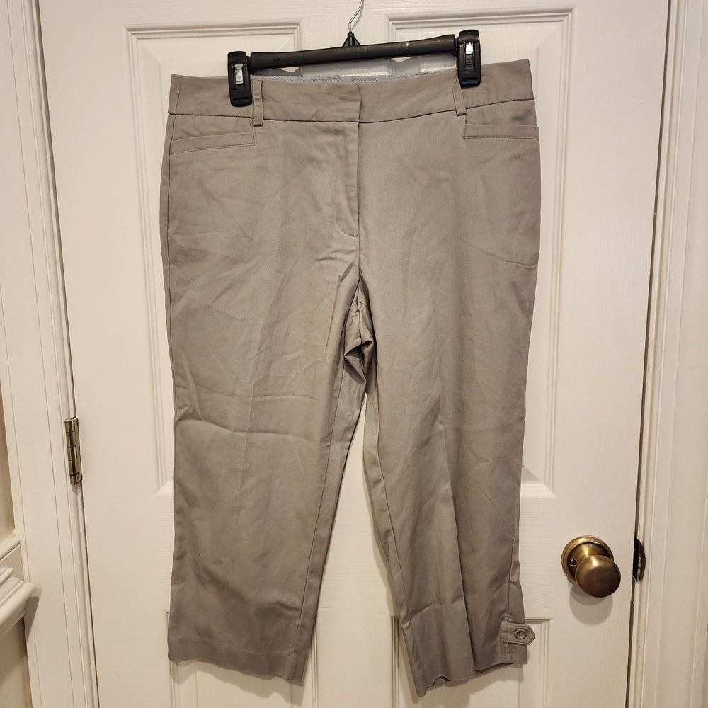 Capris Pants‎ Counterparts Flat Front Beige Sz 12 Great For Fall Casual Workwear